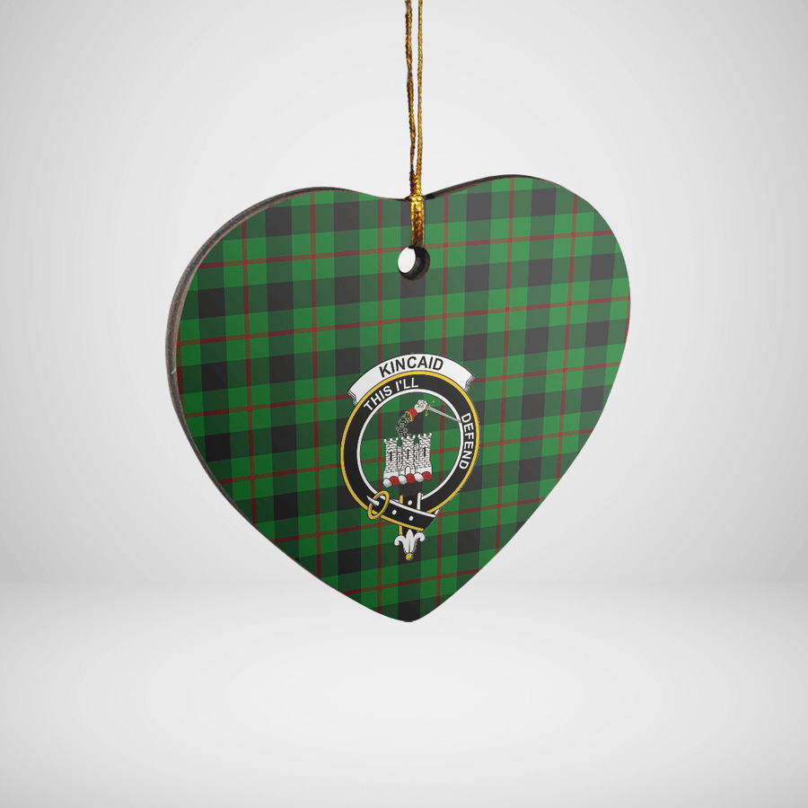 Clan Kincaid Tartan Crest Heart Ceramic Ornament ED64 Kincaid Tartan Tartan Christmas   