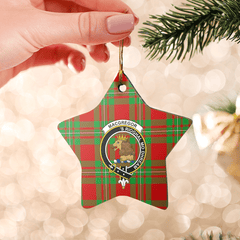 Clan MacGregor Modern Tartan Crest Star Ceramic Ornament TQ75 MacGregor Modern Tartan Tartan Christmas   