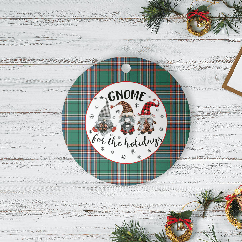 Clan MacFarlane Hunting Ancient Tartan Tartan Crest Gnome Round Ceramic Ornament ZX27 MacFarlane Hunting Ancient Tartan Tartan Christmas   