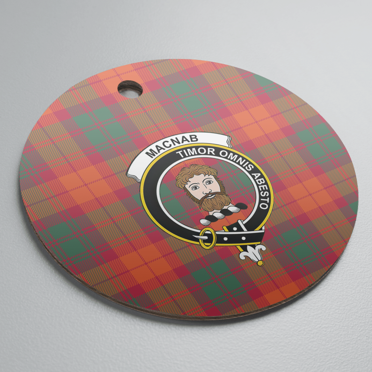 Clan MacNab Ancient Tartan Crest Round Ceramic Ornament LW81 MacNab Ancient Tartan Tartan Christmas   
