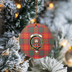 Clan MacNab Ancient Tartan Crest Round Ceramic Ornament LW81 MacNab Ancient Tartan Tartan Christmas   
