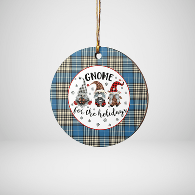 Clan Napier Ancient Tartan Tartan Crest Gnome Round Ceramic Ornament