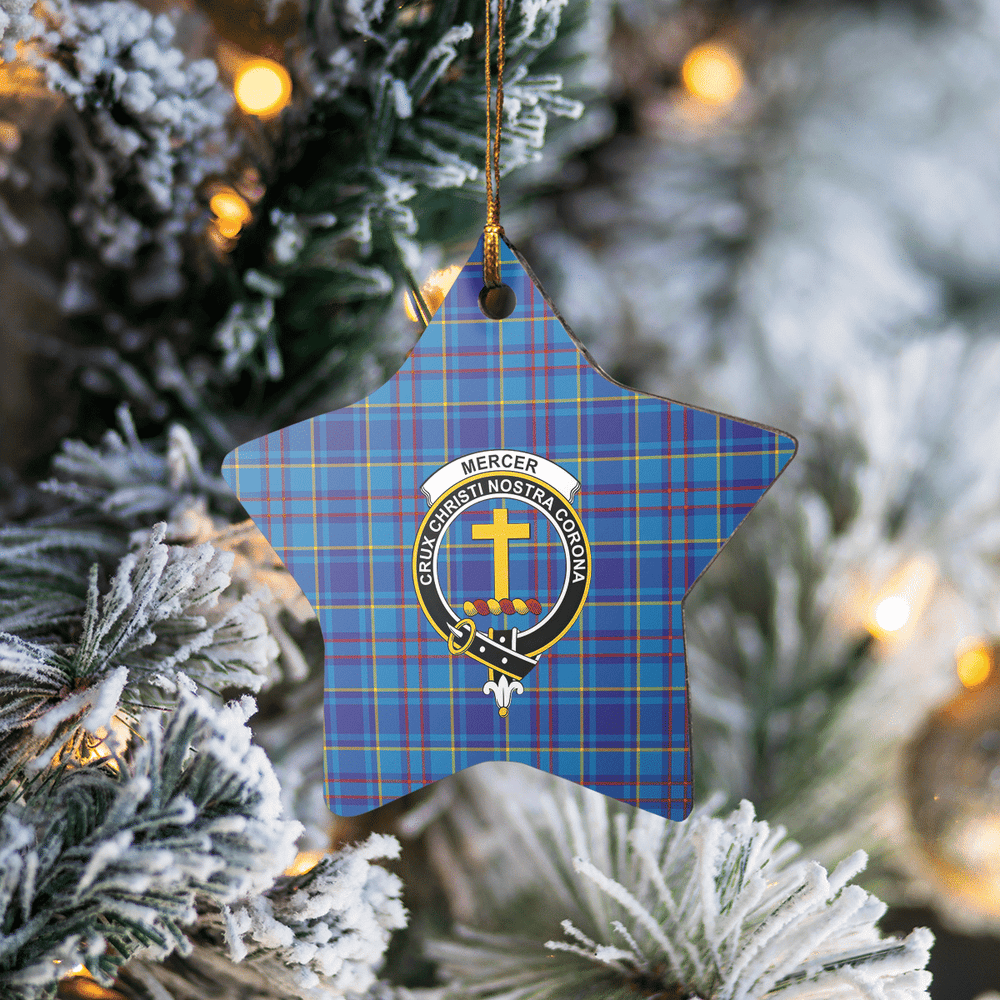 Clan Mercer Modern Tartan Crest Star Ceramic Ornament GE28 Mercer Modern Tartan Tartan Christmas   