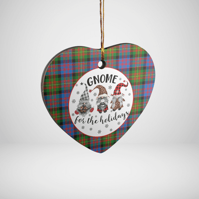 Clan Carnegie Ancient Tartan Tartan Crest Gnome Heart Ceramic Ornament ZW24