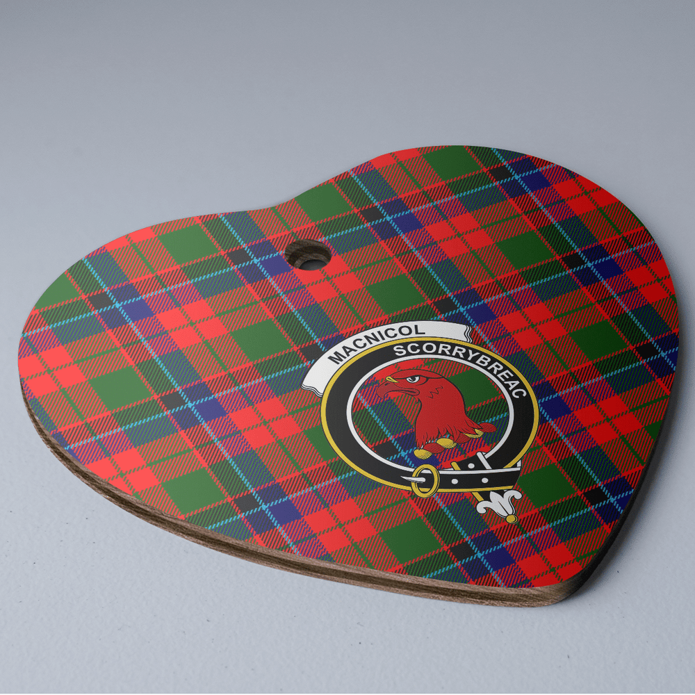 Clan Macnicol Tartan Crest Heart Ceramic Ornament BL24 Macnicol Tartan Tartan Christmas   
