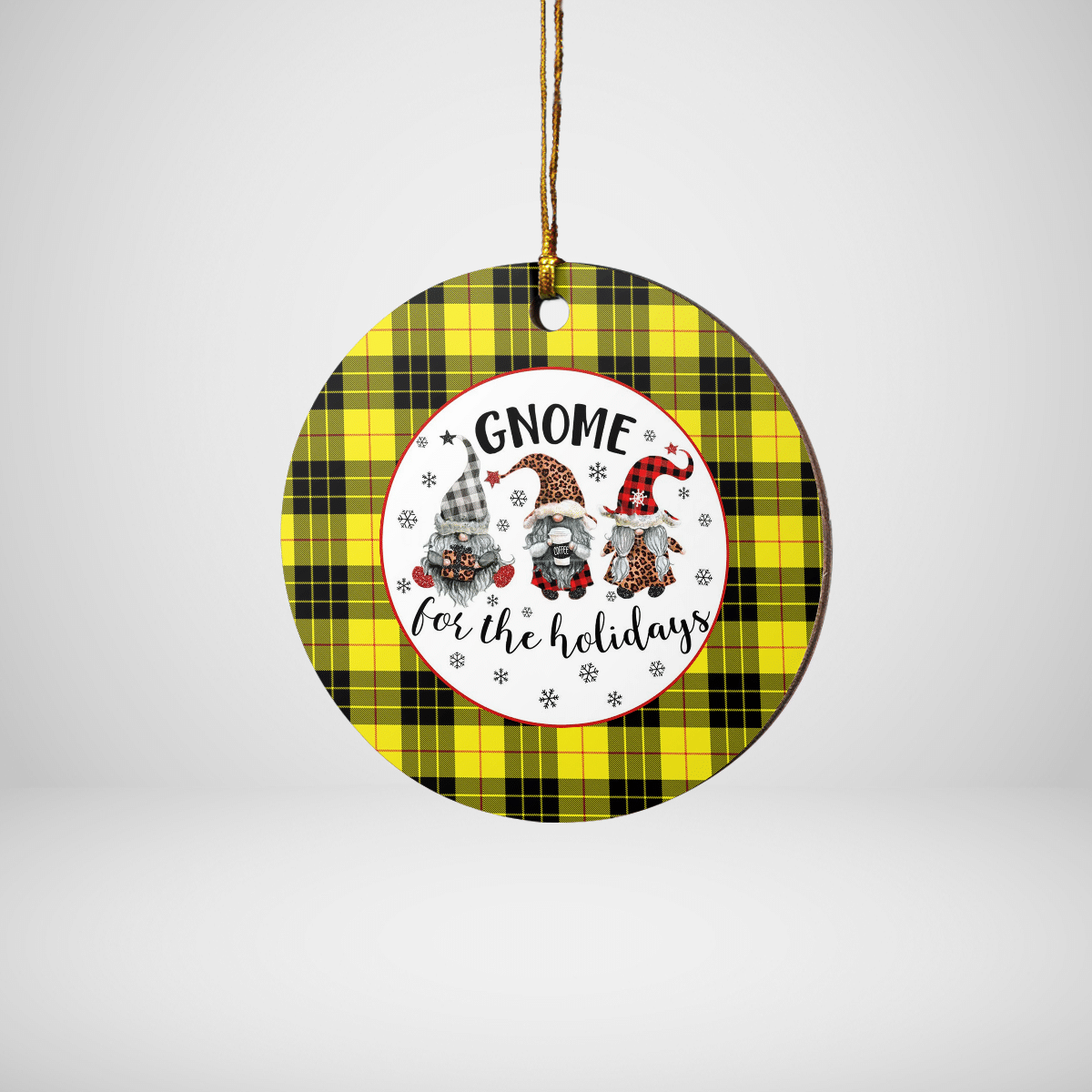 Clan MacLeod of Lewis Modern Tartan Tartan Crest Gnome Round Ceramic Ornament CJ91 MacLeod of Lewis Modern Tartan Tartan Christmas   