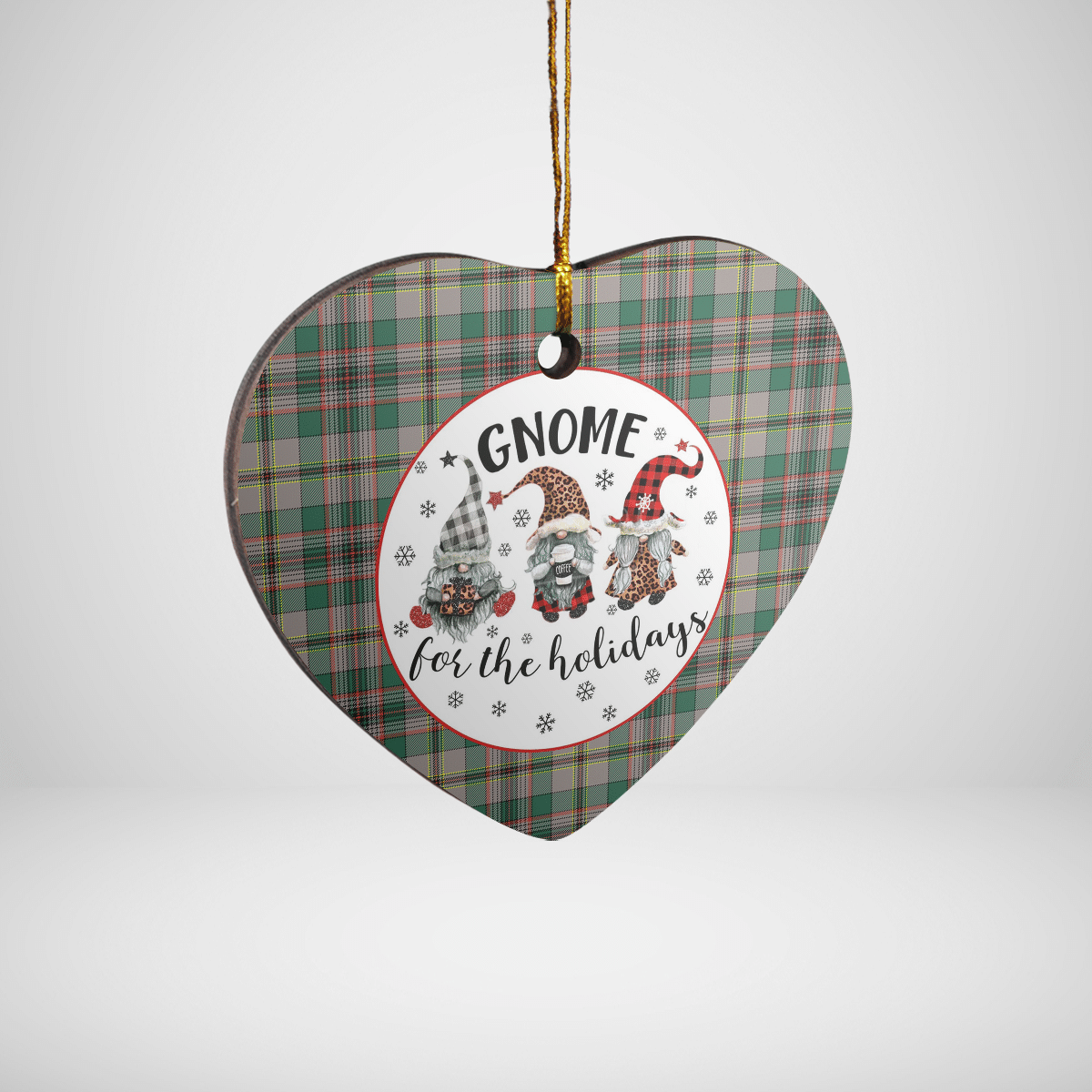 Clan Craig Ancient Tartan Tartan Crest Gnome Heart Ceramic Ornament KT47 Craig Ancient Tartan Tartan Christmas   