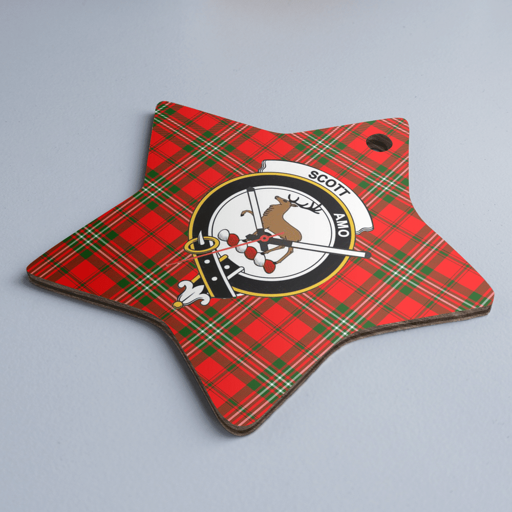 Clan Scott Modern Tartan Crest Star Ceramic Ornament ND59 Scott Modern Tartan Tartan Christmas   