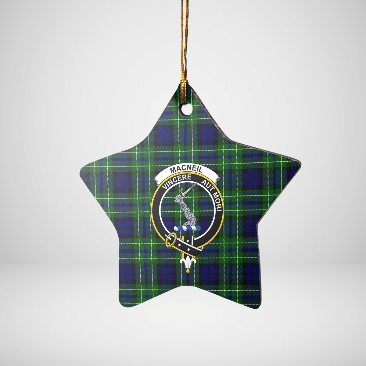 Clan MacNeil (of Colonsay) Tartan Crest Star Ceramic Ornament RB60 MacNeil (of Colonsay) Tartan Tartan Christmas   