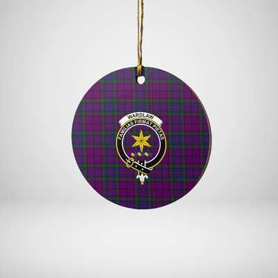 Clan Wardlaw Tartan Crest Round Ceramic Ornament