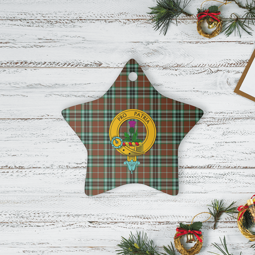 Clan Thomson Hunting Modern Tartan Crest Star Ceramic Ornament MG81 Thomson Hunting Modern Tartan Tartan Christmas   