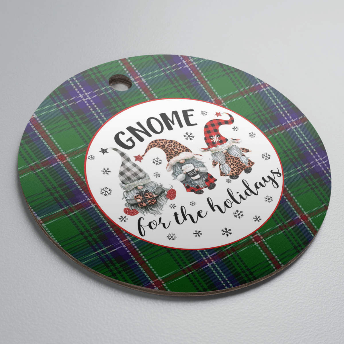 Clan Kirby Tartan Tartan Crest Gnome Round Ceramic Ornament XV41 Kirby Tartan Tartan Christmas   