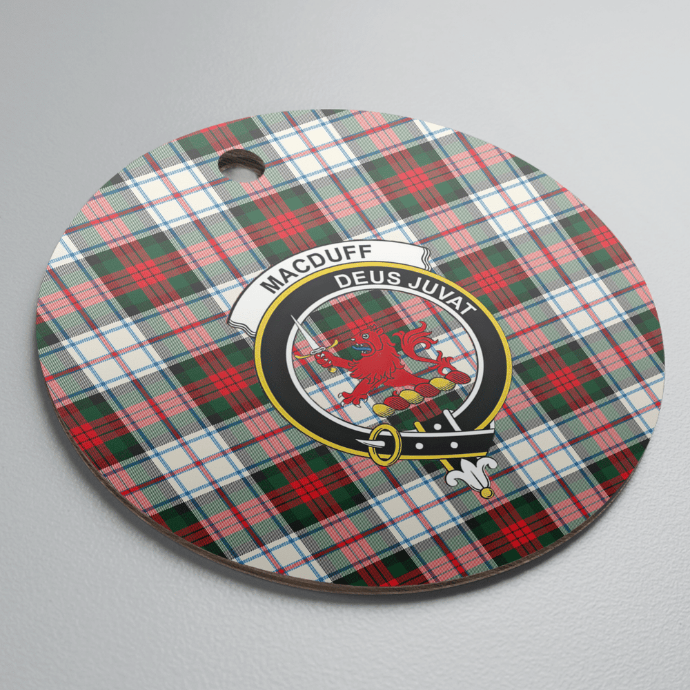Clan MacDuff Dress Modern Tartan Crest Round Ceramic Ornament AY53 MacDuff Dress Modern Tartan Tartan Christmas   