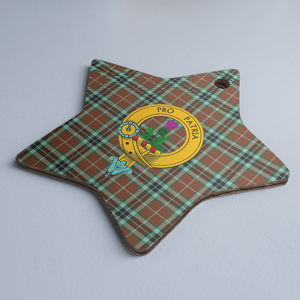 Clan Thomson Hunting Modern Tartan Crest Star Ceramic Ornament MG81 Thomson Hunting Modern Tartan Tartan Christmas   