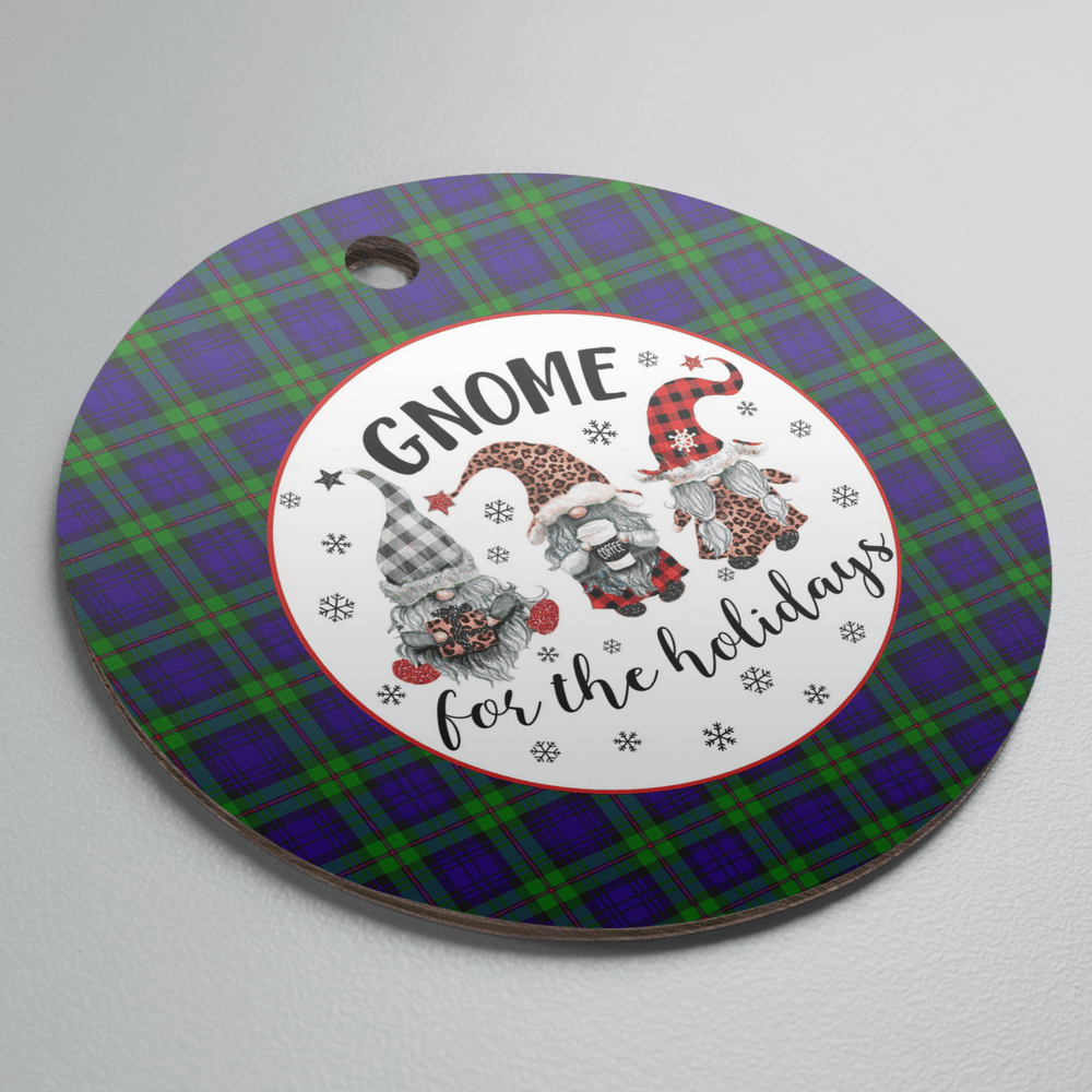 Clan MacKinlay Modern Tartan Tartan Crest Gnome Round Ceramic Ornament AM44 MacKinlay Modern Tartan Tartan Christmas   