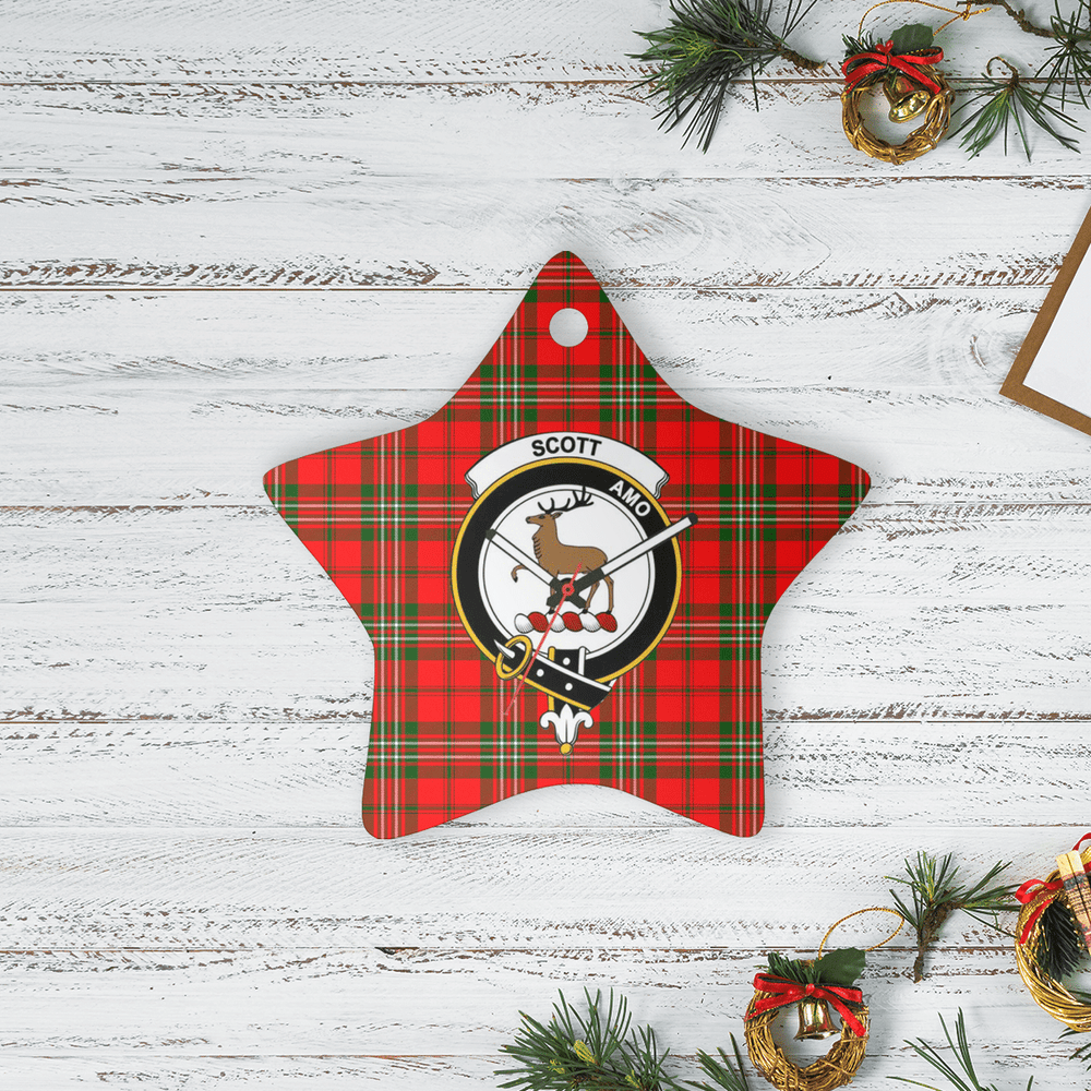 Clan Scott Modern Tartan Crest Star Ceramic Ornament ND59 Scott Modern Tartan Tartan Christmas   