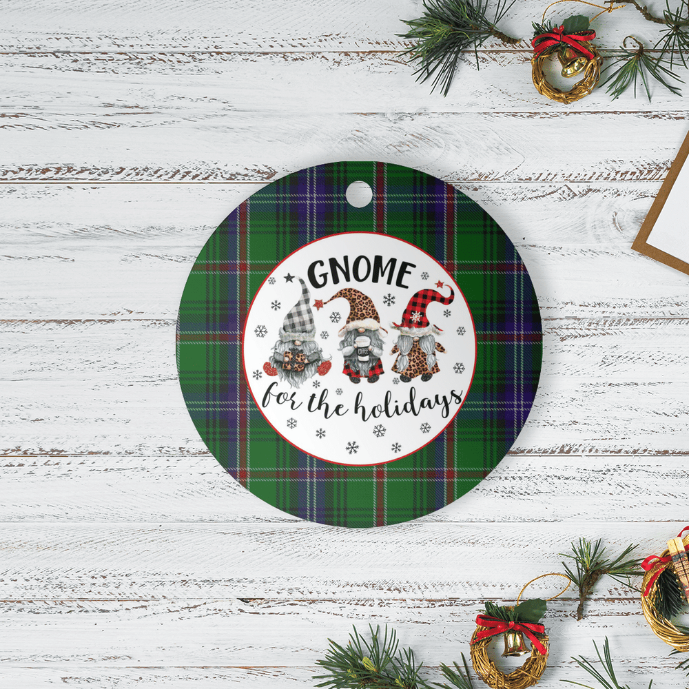Clan Kirby Tartan Tartan Crest Gnome Round Ceramic Ornament XV41 Kirby Tartan Tartan Christmas   