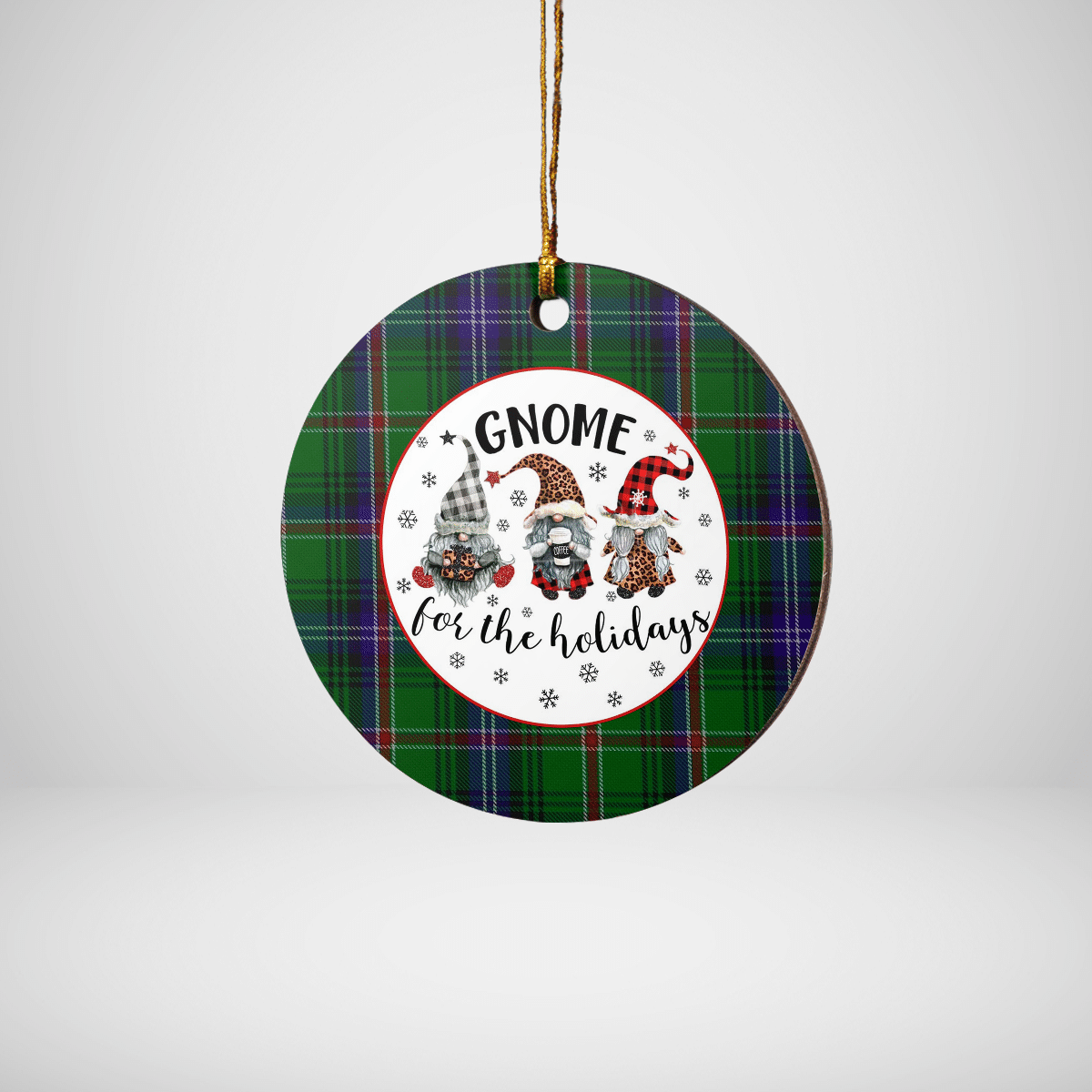 Clan Kirby Tartan Tartan Crest Gnome Round Ceramic Ornament XV41 Kirby Tartan Tartan Christmas   