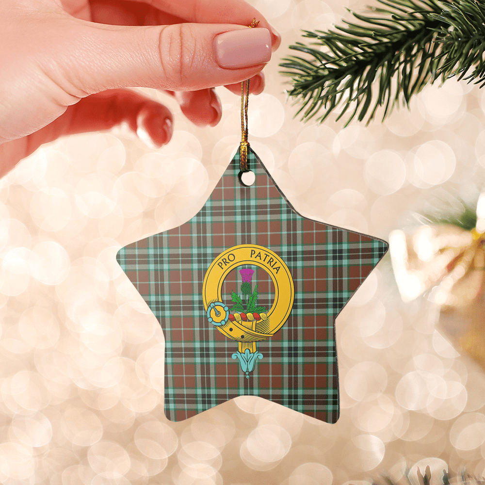 Clan Thomson Hunting Modern Tartan Crest Star Ceramic Ornament MG81 Thomson Hunting Modern Tartan Tartan Christmas   