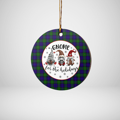 Clan MacKinlay Modern Tartan Tartan Crest Gnome Round Ceramic Ornament
