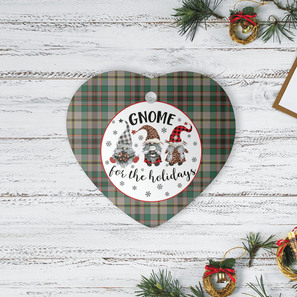 Clan Craig Ancient Tartan Tartan Crest Gnome Heart Ceramic Ornament KT47 Craig Ancient Tartan Tartan Christmas   