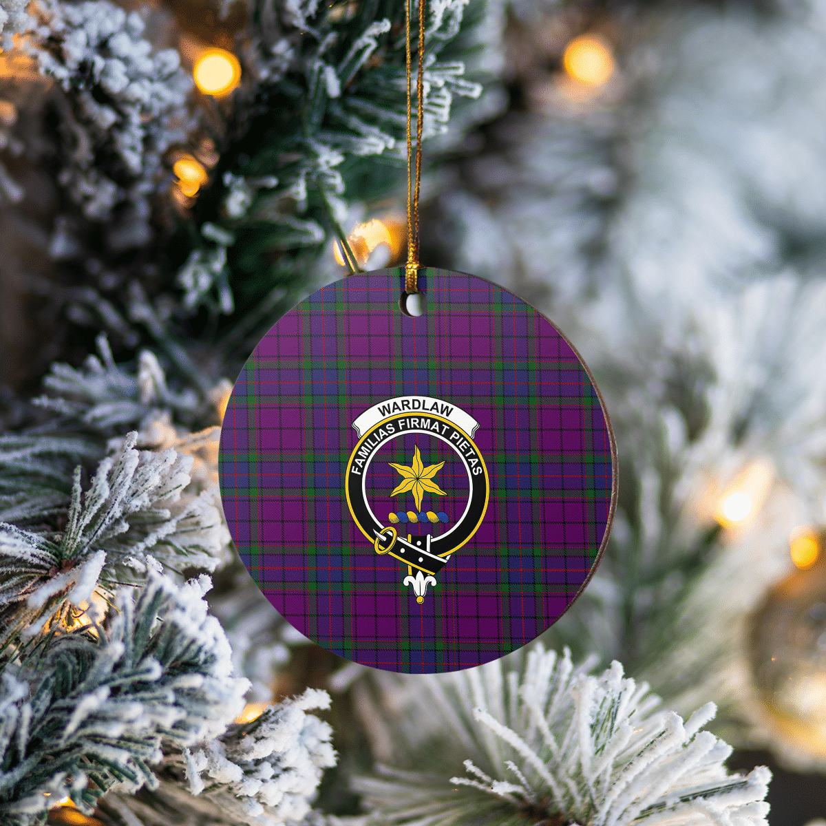 Clan Wardlaw Tartan Crest Round Ceramic Ornament SE71 Wardlaw Tartan Tartan Christmas   