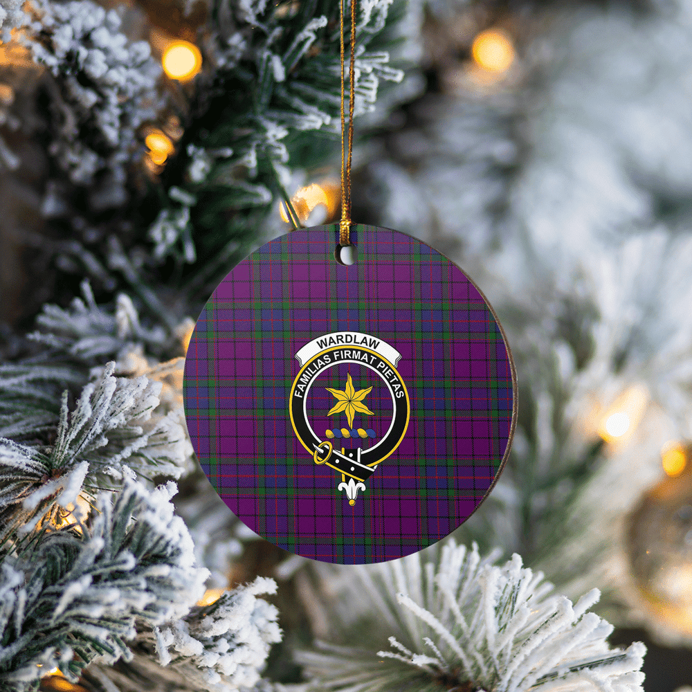 Clan Wardlaw Tartan Crest Round Ceramic Ornament SE71 Wardlaw Tartan Tartan Christmas   