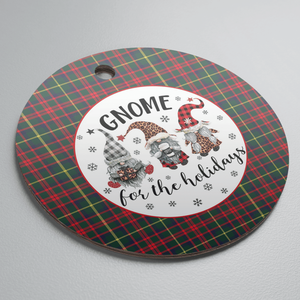 Clan MacKintosh Hunting Modern Tartan Tartan Crest Gnome Round Ceramic Ornament CZ78 MacKintosh Hunting Modern Tartan Tartan Christmas   
