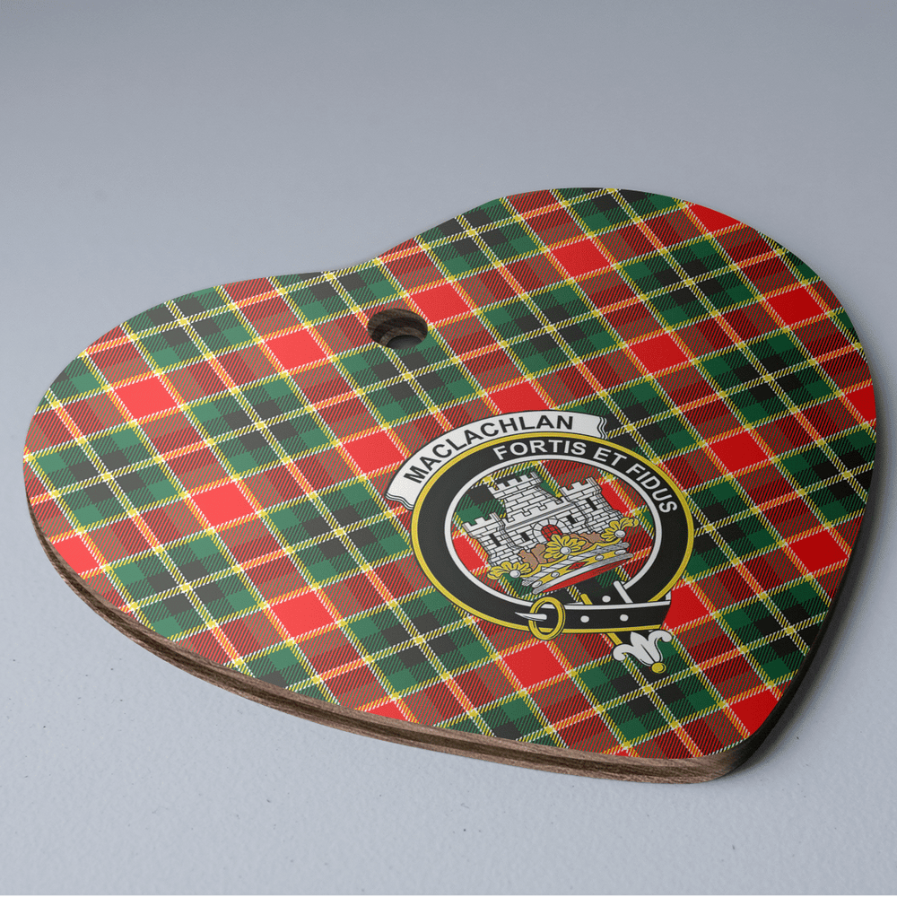Clan MacLachlan Hunting Modern Tartan Crest Heart Ceramic Ornament QT39 MacLachlan Hunting Modern Tartan Tartan Christmas   