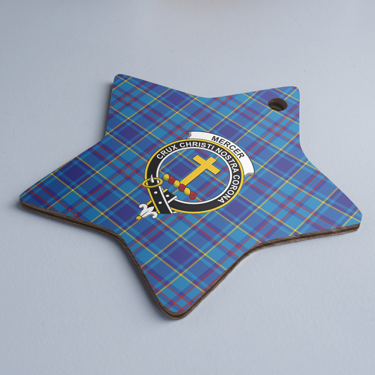 Clan Mercer Modern Tartan Crest Star Ceramic Ornament GE28 Mercer Modern Tartan Tartan Christmas   