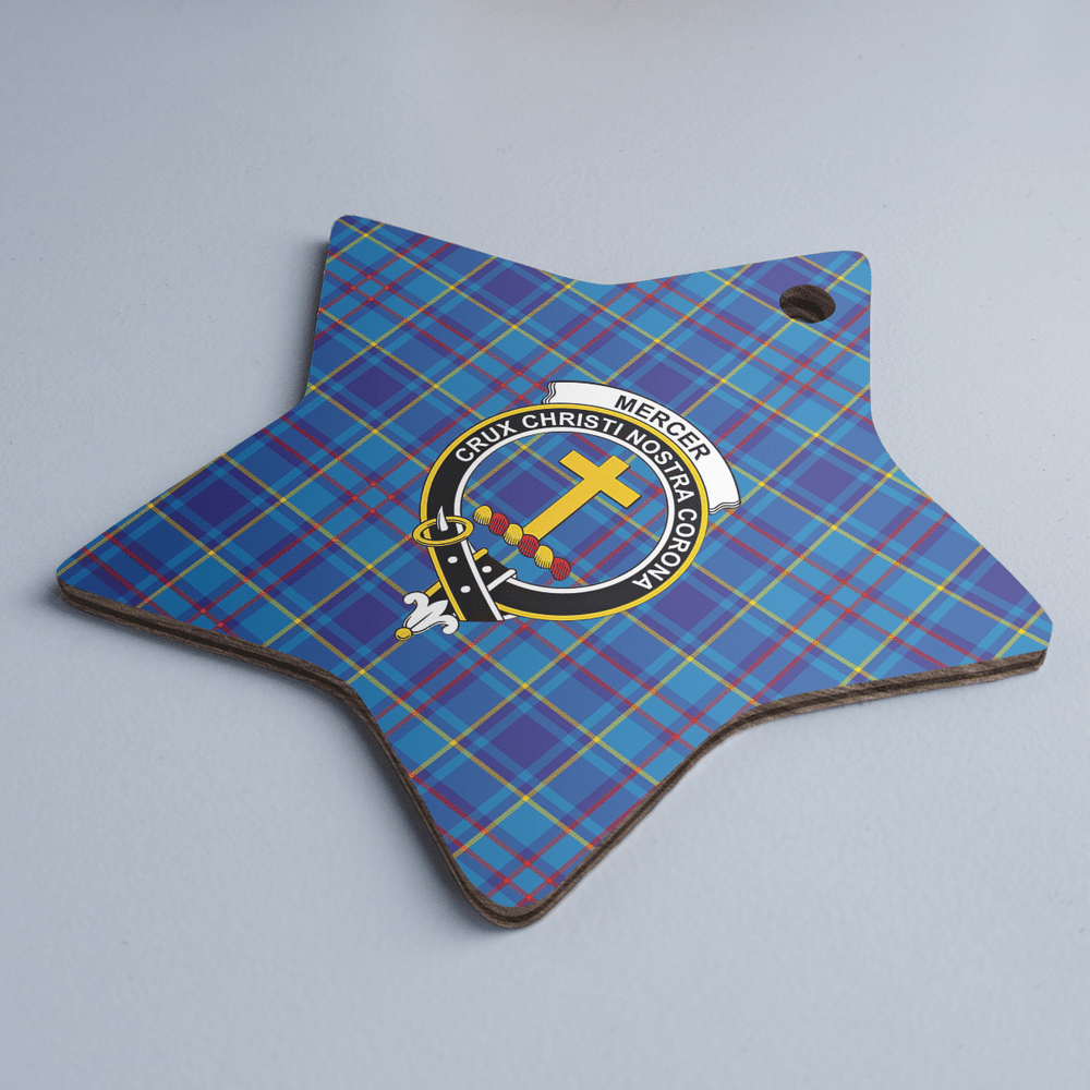 Clan Mercer Modern Tartan Crest Star Ceramic Ornament GE28 Mercer Modern Tartan Tartan Christmas   