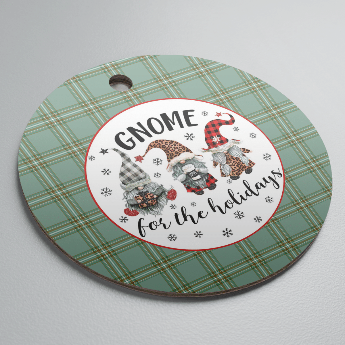 Clan Kelly Dress Tartan Tartan Crest Gnome Round Ceramic Ornament AK34 Kelly Dress Tartan Tartan Christmas   