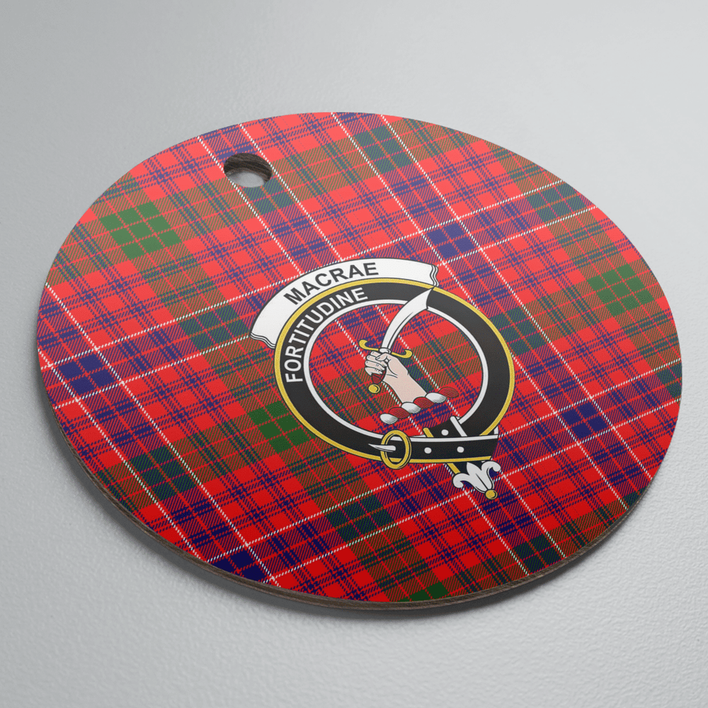 Clan MacRae Modern Tartan Crest Round Ceramic Ornament TF95 MacRae Modern Tartan Tartan Christmas   