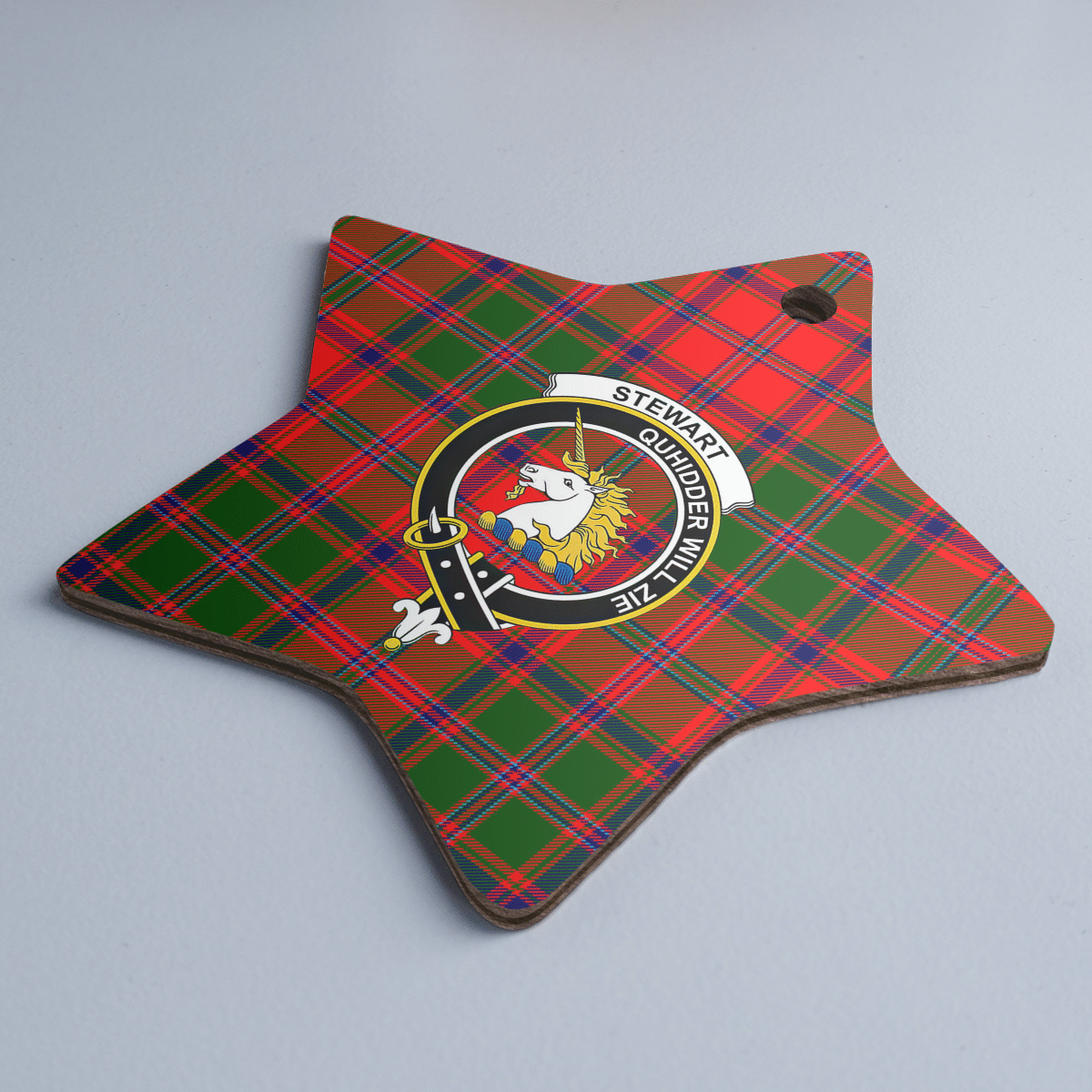 Clan Stewart of Appin Modern Tartan Crest Star Ceramic Ornament PM17 Stewart of Appin Modern Tartan Tartan Christmas   