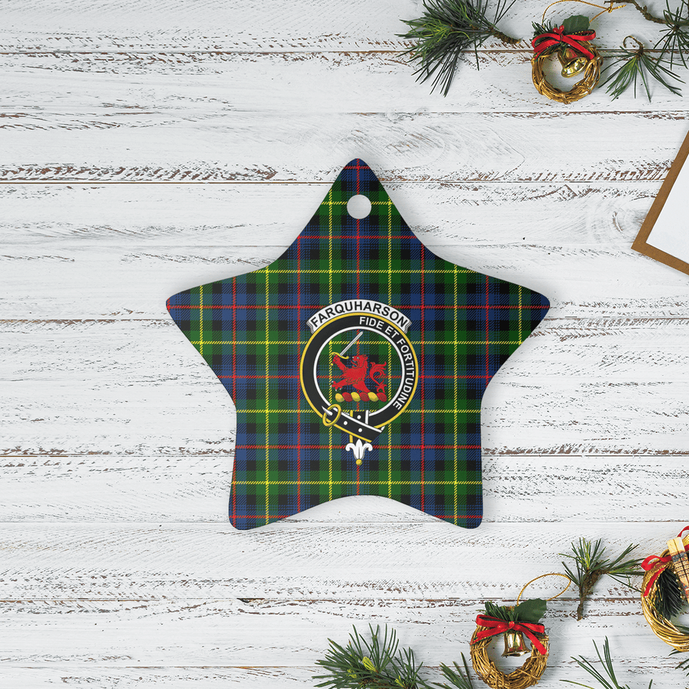 Clan Farquharson Modern Tartan Crest Star Ceramic Ornament CL56 Farquharson Modern Tartan Tartan Christmas   