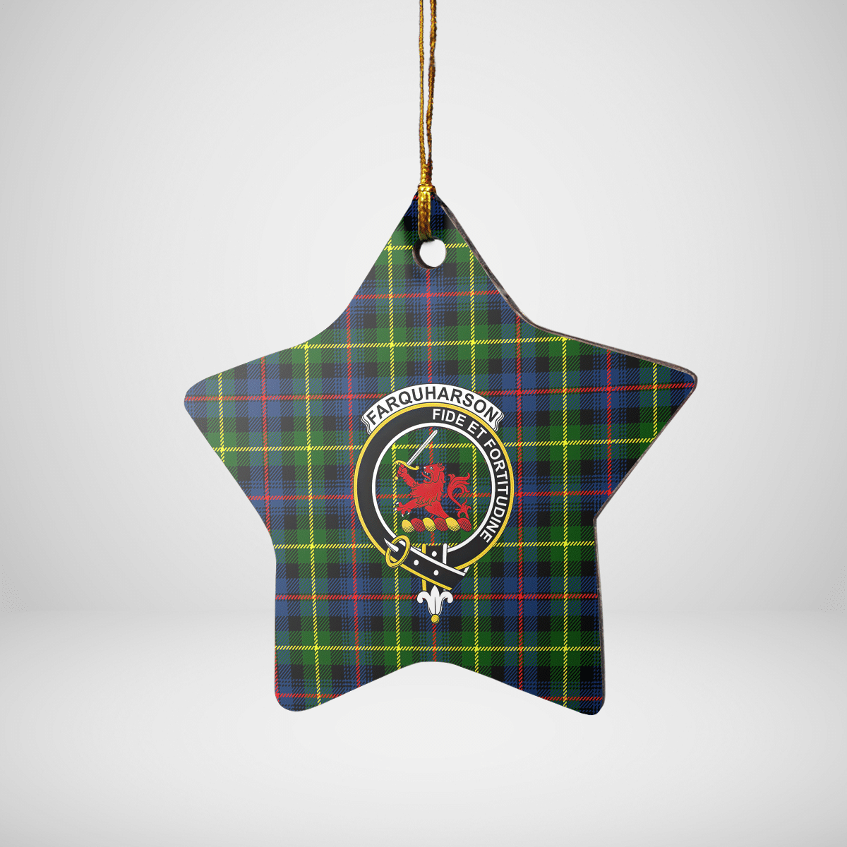 Clan Farquharson Modern Tartan Crest Star Ceramic Ornament CL56 Farquharson Modern Tartan Tartan Christmas   