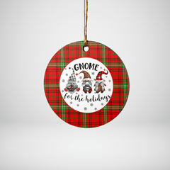 Clan Morrison Red Modern Tartan Tartan Crest Gnome Round Ceramic Ornament WZ61 Morrison Red Modern Tartan Tartan Christmas   