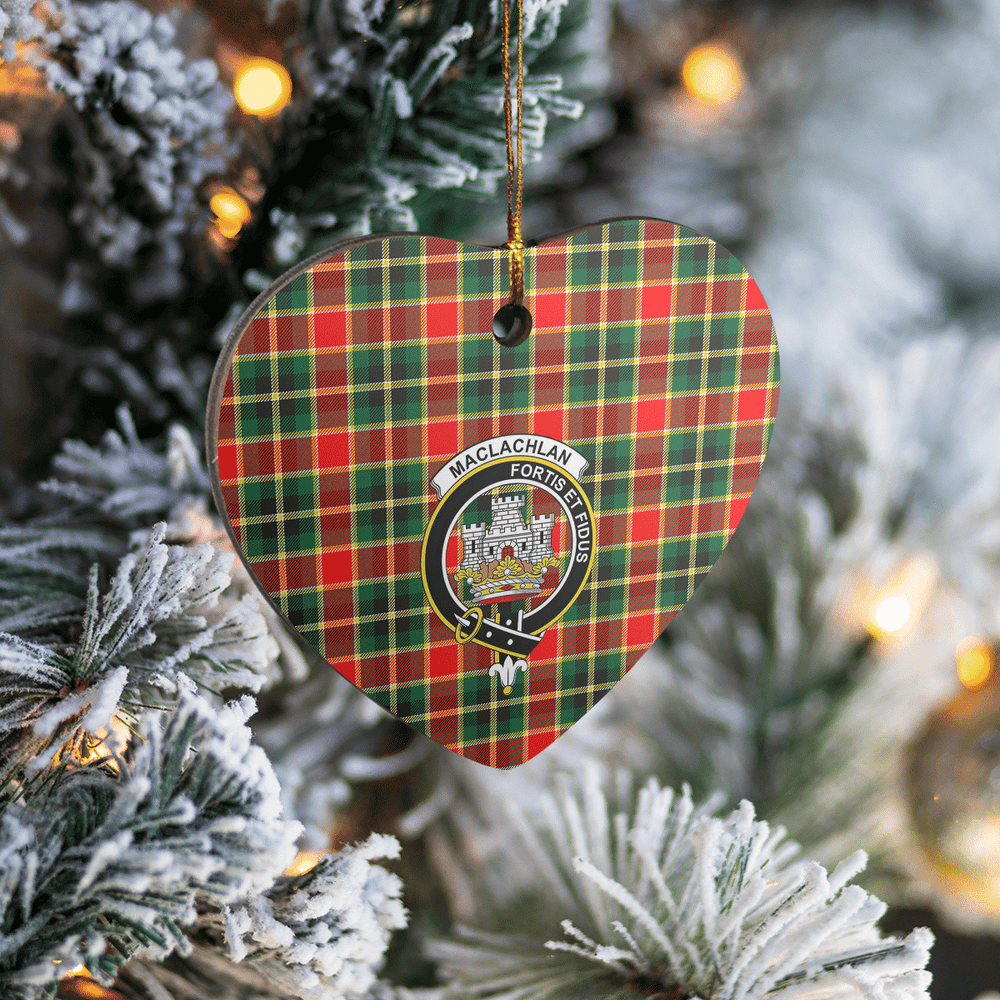 Clan MacLachlan Hunting Modern Tartan Crest Heart Ceramic Ornament QT39 MacLachlan Hunting Modern Tartan Tartan Christmas   