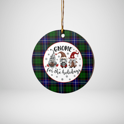 Clan Russell Modern Tartan Tartan Crest Gnome Round Ceramic Ornament