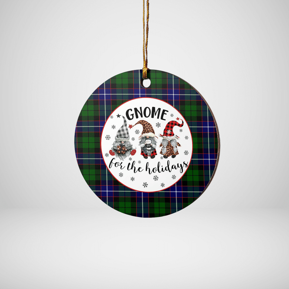 Clan Russell Modern Tartan Tartan Crest Gnome Round Ceramic Ornament UU99 Russell Modern Tartan Tartan Christmas   