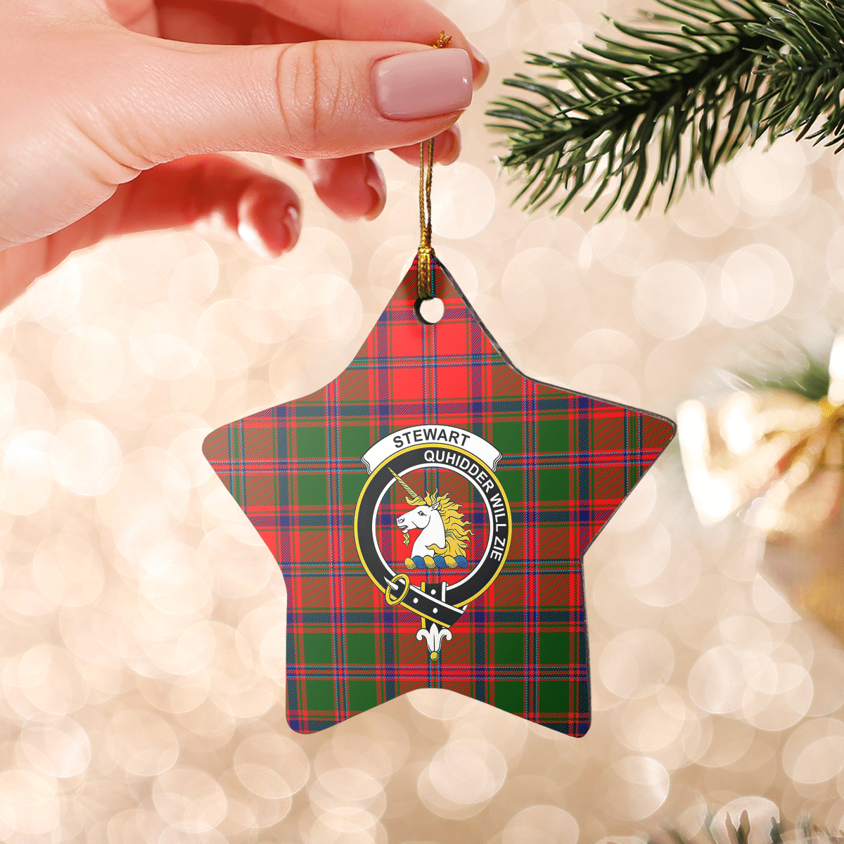Clan Stewart of Appin Modern Tartan Crest Star Ceramic Ornament PM17 Stewart of Appin Modern Tartan Tartan Christmas   