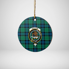 Clan Graham of Menteith Ancient Tartan Crest Round Ceramic Ornament TN48 Graham of Menteith Ancient Tartan Tartan Christmas   