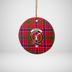 Clan MacRae Modern Tartan Crest Round Ceramic Ornament TF95 MacRae Modern Tartan Tartan Christmas   