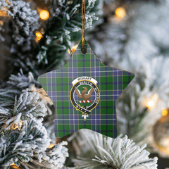 Clan Wishart Hunting Tartan Crest Star Ceramic Ornament YH69 Wishart Hunting Tartan Tartan Christmas   