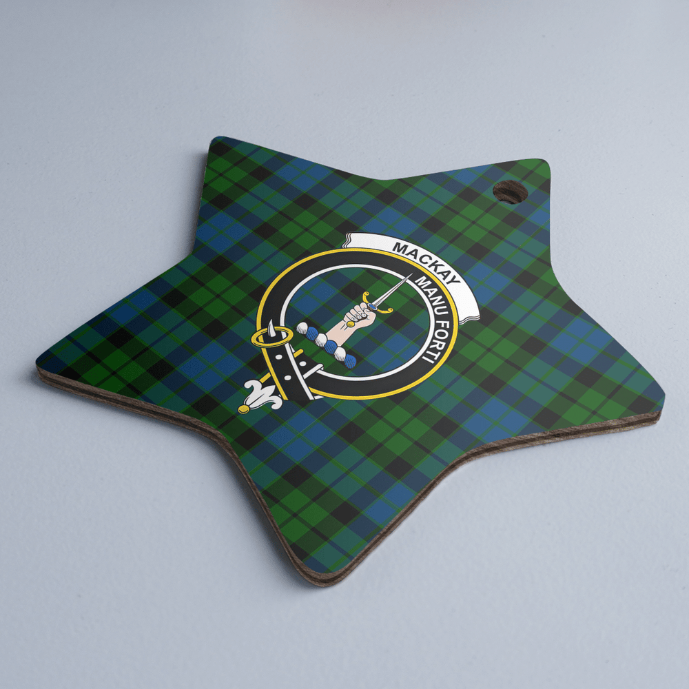 Clan MacKay ModernTartan Crest Star Ceramic Ornament FS79 MacKay ModernTartan Tartan Christmas   