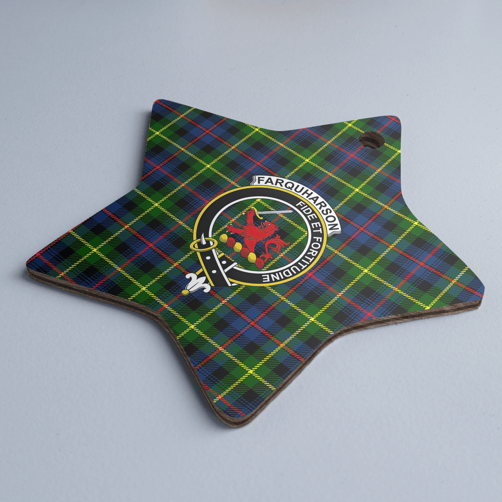 Clan Farquharson Modern Tartan Crest Star Ceramic Ornament CL56 Farquharson Modern Tartan Tartan Christmas   
