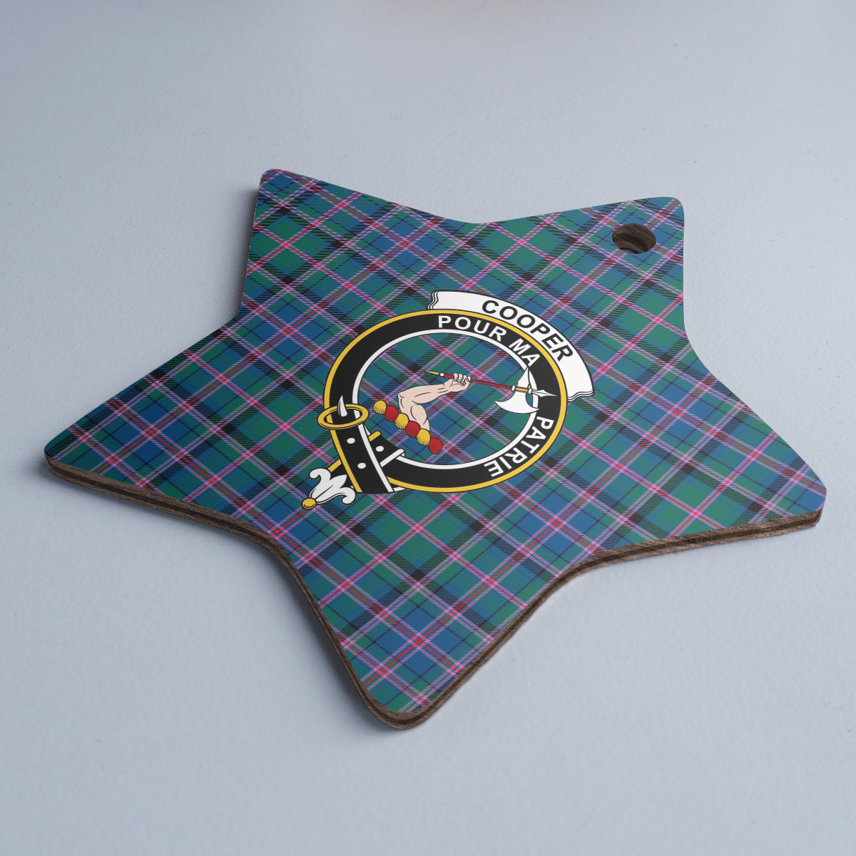 Clan Cooper Ancient Tartan Crest Star Ceramic Ornament WG18 Cooper Ancient Tartan Tartan Christmas   