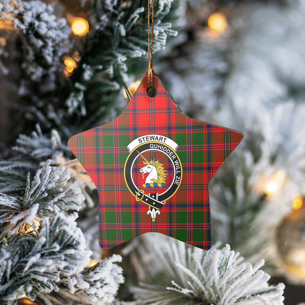Clan Stewart of Appin Modern Tartan Crest Star Ceramic Ornament PM17 Stewart of Appin Modern Tartan Tartan Christmas   