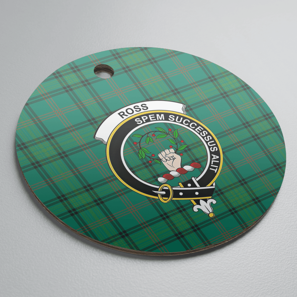 Clan Ross Hunting Ancient Tartan Crest Round Ceramic Ornament KR18 Ross Hunting Ancient Tartan Tartan Christmas   