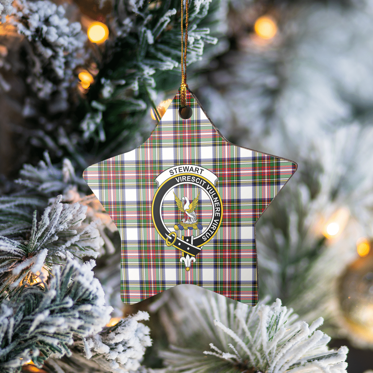 Clan Stewart Dress Modern Tartan Crest Star Ceramic Ornament AG61 Stewart Dress Modern Tartan Tartan Christmas   